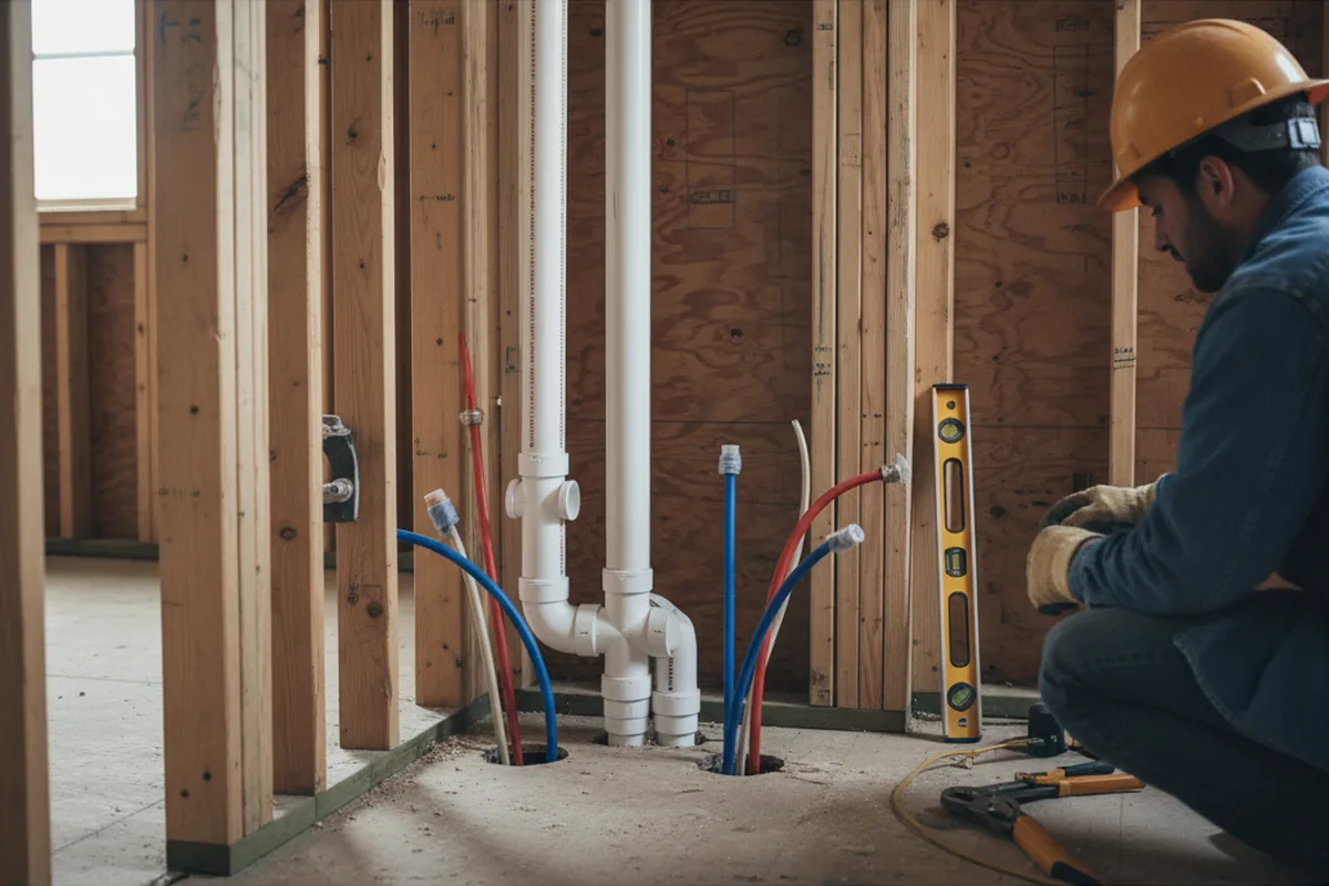 Drain and supply rough-in during Sump Pump Repair in Witter Springs
